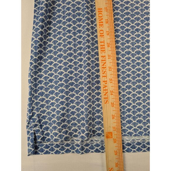 Tailor Vintage Shirt Mens Medium Blue Golf Polo Surf The Web Shells Pattern - Picture 7 of 10